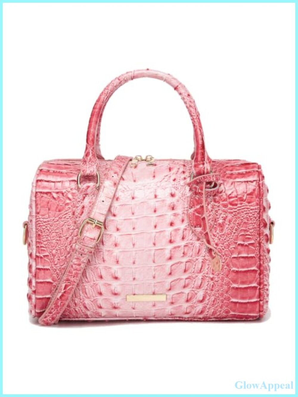 Vegan Leather Crocodile Embossed Tote Bag Top Handle Shoulder Purse